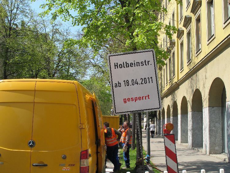 Augsburg: Sperrung der Holbeinstraße Augsburg: Sperrung der Holbeinstraße