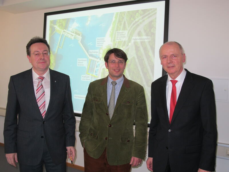 Pressekonferenz der Stadtwerke Augsburg zum Bau des Kraftwerks am Hochablass, Foto: B4B SCHWABEN Pressekonferenz der Stadtwerke Augsburg zum Bau des Kraftwerks am Hochablass, Foto: B4B SCHWABEN
