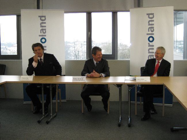 Pressegepräch mit den beiden Investoren von manroland. Fotos: B4BSCHWABEN. Pressegepräch mit den beiden Investoren von manroland