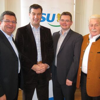 Franz Pschierer, Markus Söder, Peter Tomaschko, Reinhard Pachner, Foto: CSU Aichach-Friedberg