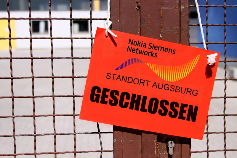 Das aus für Augsburg? Nokia Siemens Networks schließt Standort Bild: Bildmontage © Markus Bormann - Fotolia.com/NSN/B4B SCHWABEN