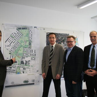 Baureferent Gerd Merkle, Manfred Dumberger, Stephan Deuter, Manfred Deutschmann, Foto: B4BSCHWABEN 