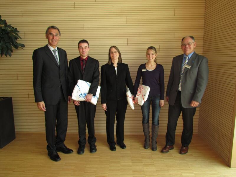 T. Ott, S. Hartmann und J. Vogler mit J. Fleschhut und M. Huber. Bild: Landratsamt Ostallgäu.