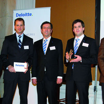 Claus Schmalholz, Thomas Traub, Dieter Baur, Fabian Baur und Klaus M. Bukenberger, Foto: wenglor