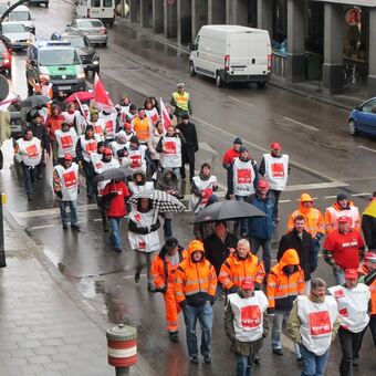 Der Öffentliche Dienst streikt in Augsburg. Bild: B4B SCHWABEN