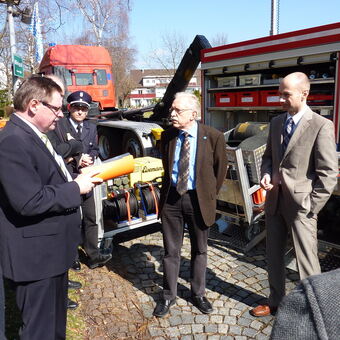 Staatssekretär Gerhard Eck, Landtagsabgeordneter Eberhard Rotter, Landrat Elmar Stegmann, Foto: Landratsamt Lindau