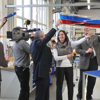 Dreharbeiten am Offinger Hauptsitz der BWF Group, Foto: BWF Group