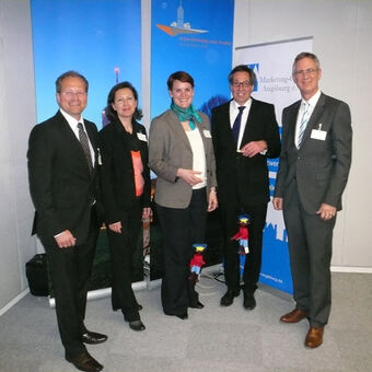 Florian Möckel , Carina Orschulko, Eva Weber, Götz Beck, Peter Seiler, Foto: Marketing-Club Augsburg