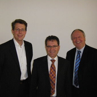  In Ulm dabei: Dr. Markus Blume (Mitglied des Landtags), Theo Karmann, Prof. Dr. Hans-Peter Niedermeier, Foto: T. Karmann