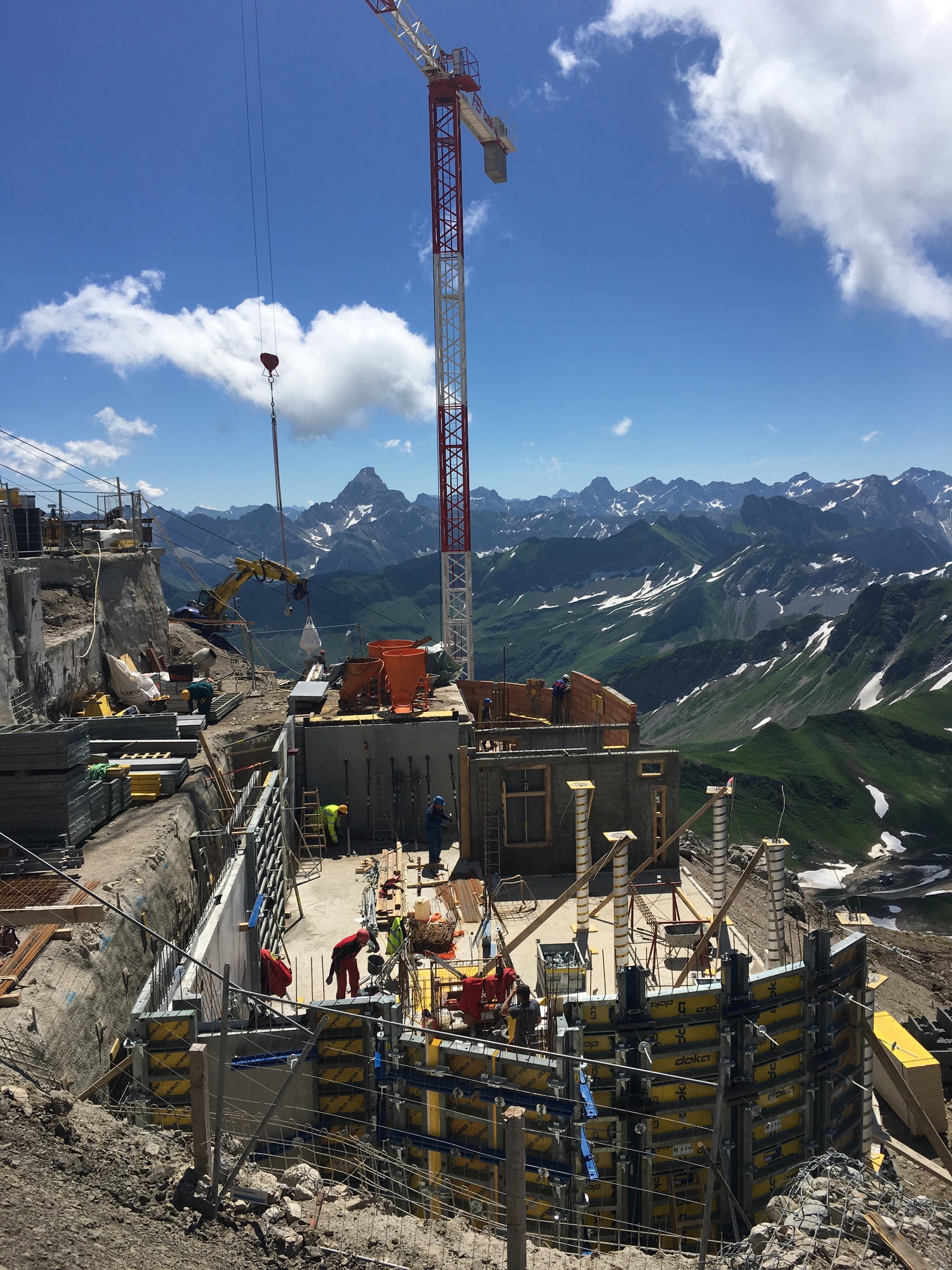 Die Baustelle auf dem Nebelhorn. Foto. Bergbahnen Oberstdorf/Kleinwalsertal