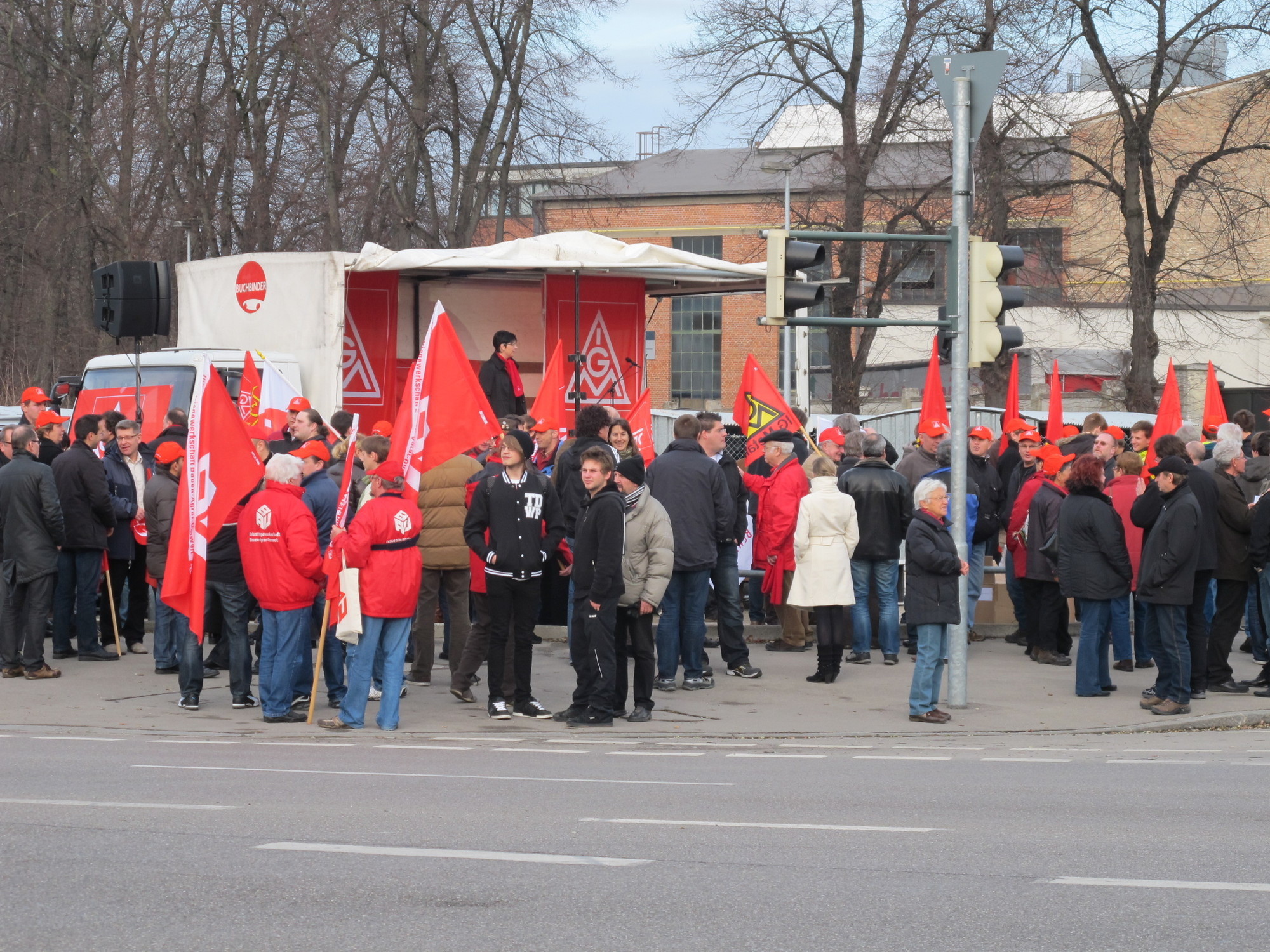 Protestkundgebung zur manroland Insolvenz, Foto: B4BSCHWABEN