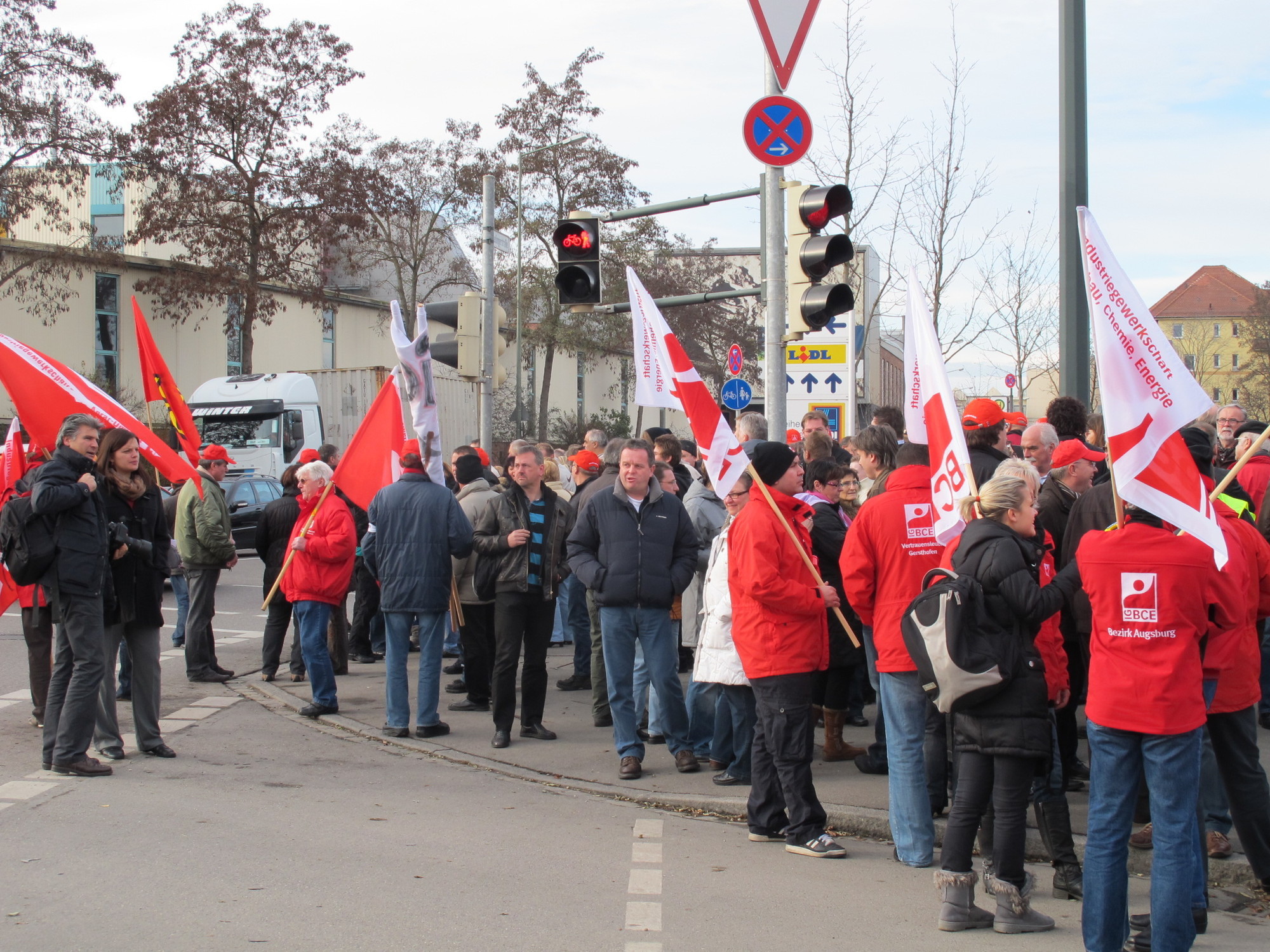 Protestkundgebung zur manroland Insolvenz, Foto: B4BSCHWABEN