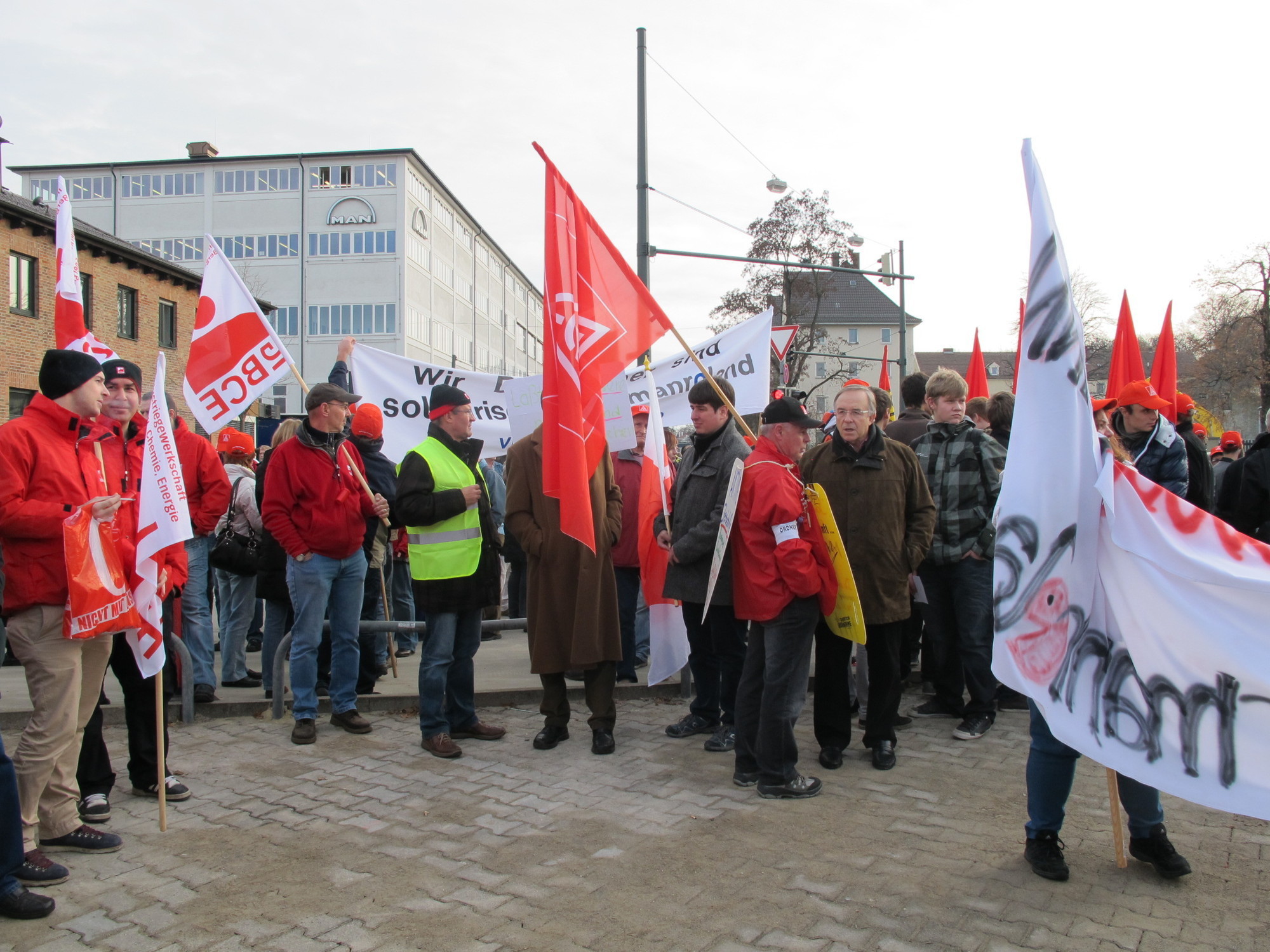 Protestkundgebung zur manroland Insolvenz, Foto: B4BSCHWABEN