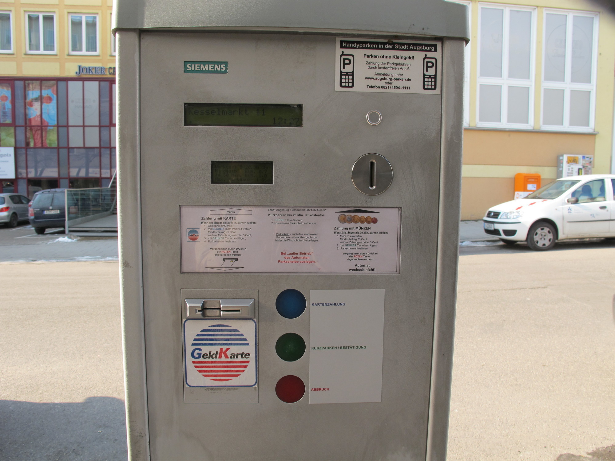 Parkautomat in der Augsburger Innenstadt, Foto: B4BSCHWABEN