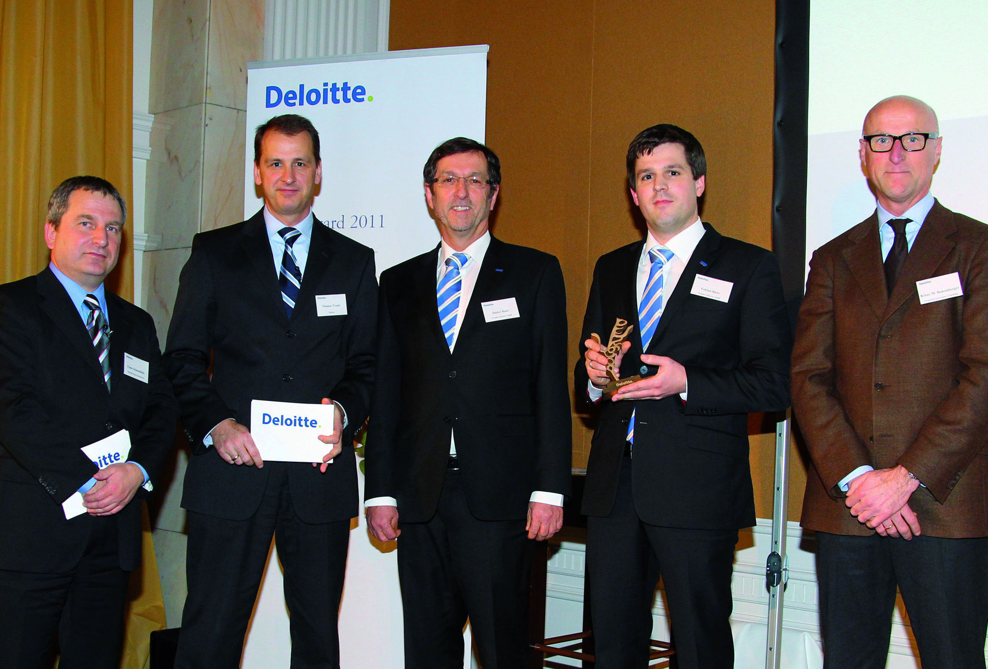 Claus Schmalholz, Thomas Traub, Dieter Baur, Fabian Baur und Klaus M. Bukenberger, Foto: wenglor
