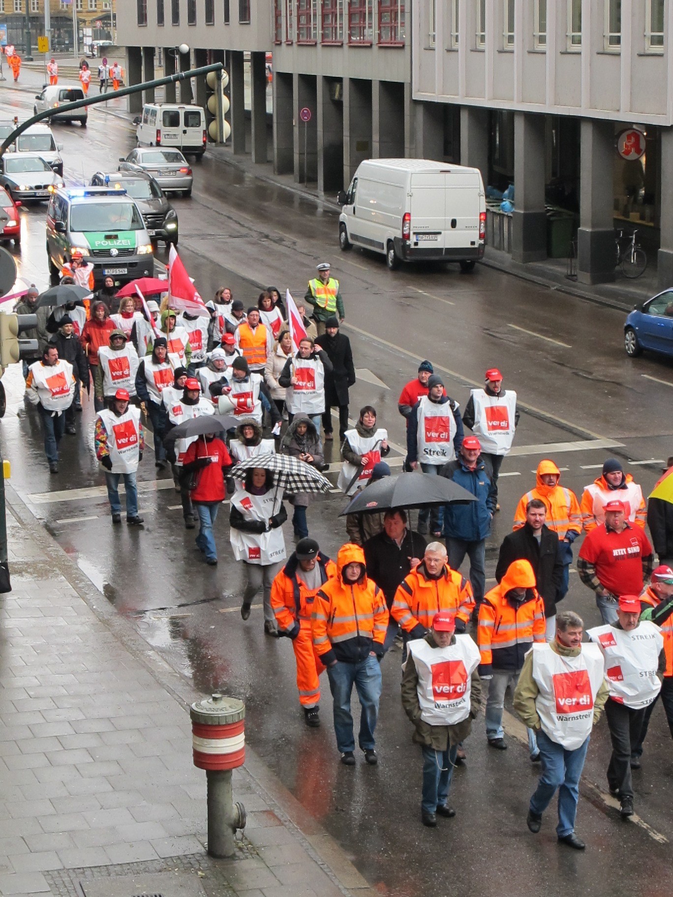 Der Öffentliche Dienst streikt in Augsburg. Bild: B4B SCHWABEN