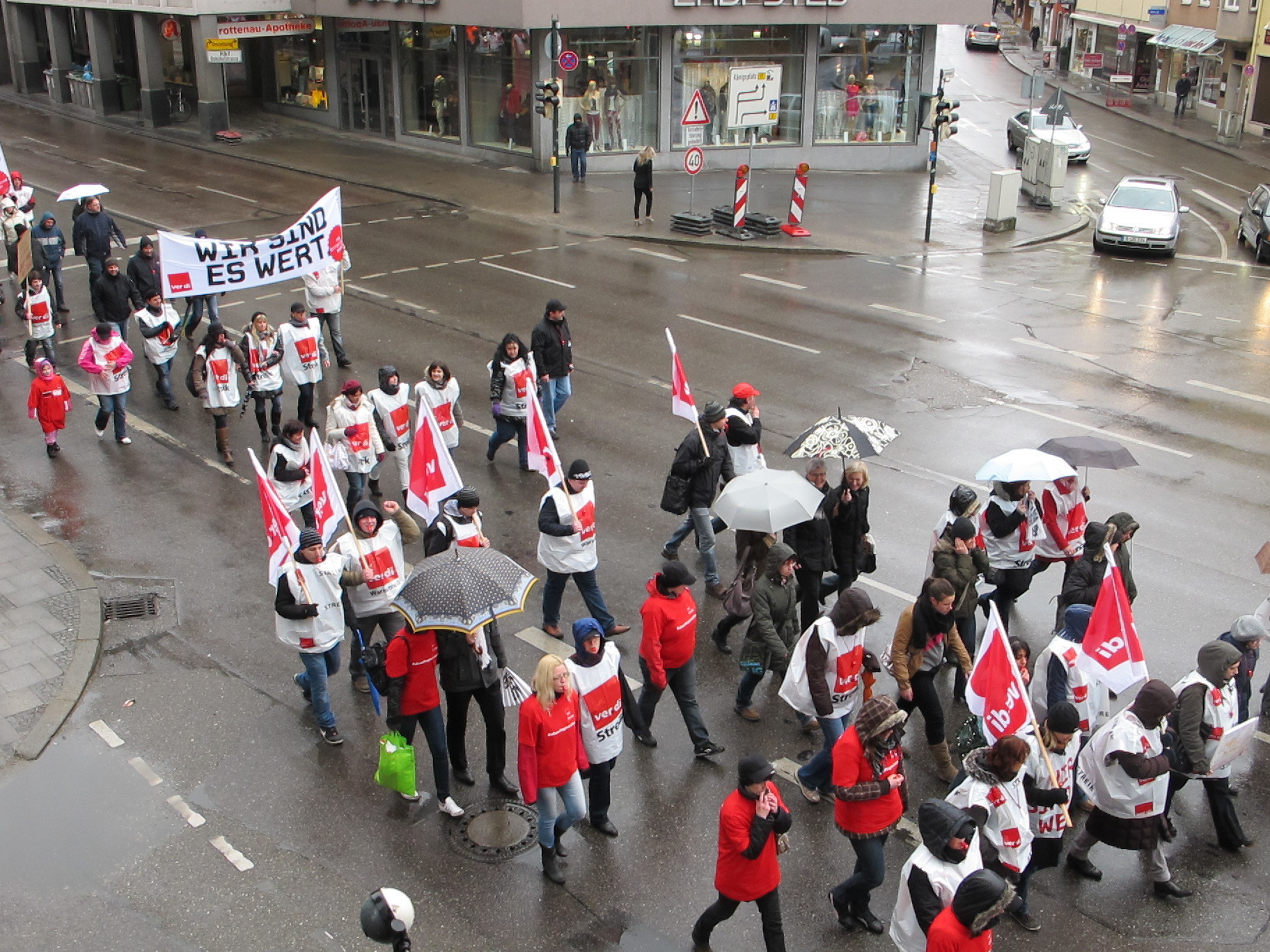 Der Öffentliche Dienst streikt in Augsburg. Bild: B4B SCHWABEN