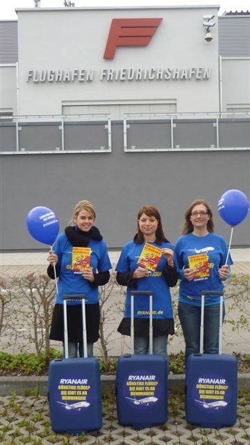 Promitonaktion von Ryanair am Flughafen Friedrichshafen, Foto: Ryanair