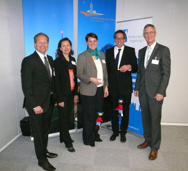Florian Möckel , Carina Orschulko, Eva Weber, Götz Beck, Peter Seiler, Foto: Marketing-Club Augsburg