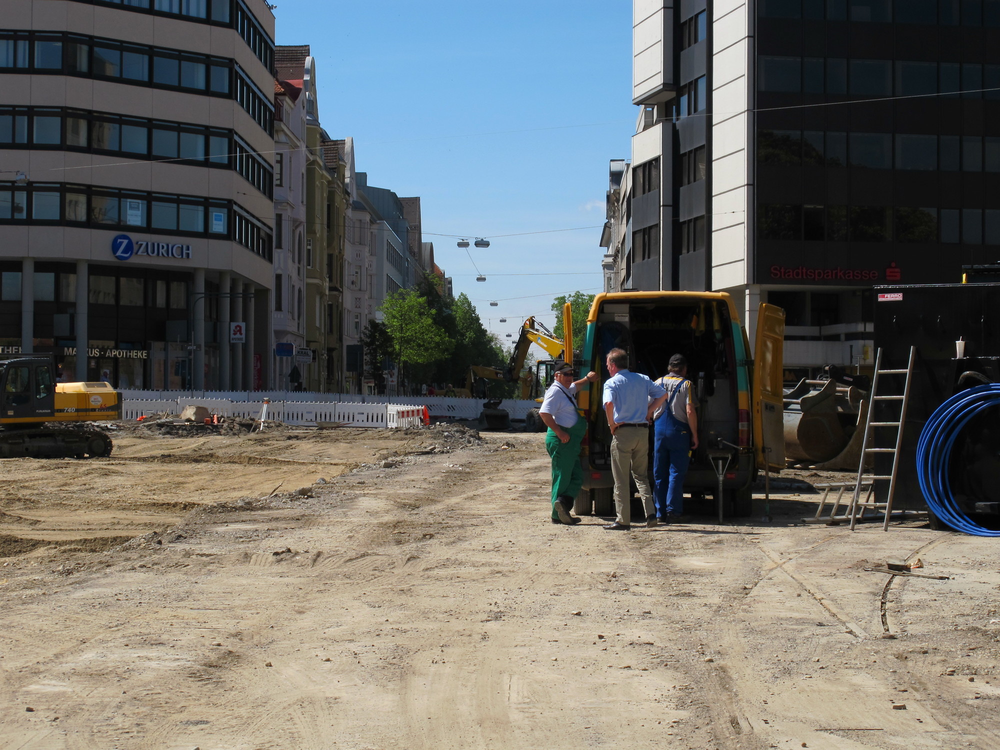 Arbeiten am Königsplatz und in der Innenstadt schreiten voran, Fot: B4B SCHWABEN