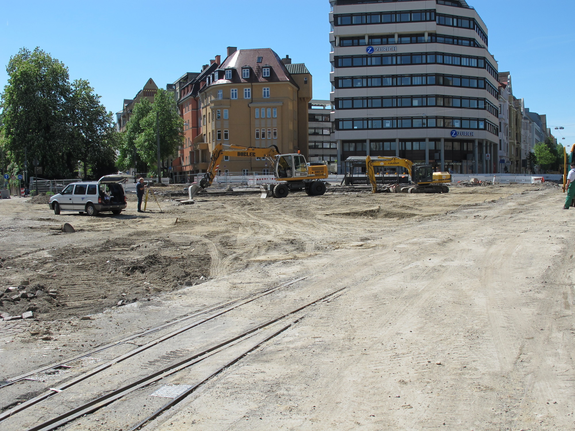 Arbeiten am Königsplatz und in der Innenstadt schreiten voran, Fot: B4B SCHWABEN