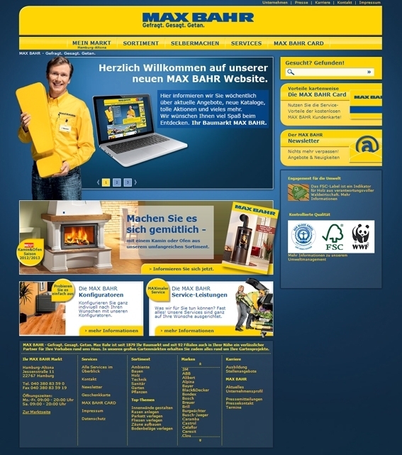 Die Hamburger Satzmedia GmbH hat die neue Webseite www.maxbahr.de kreiert, Foto: Max Bahr