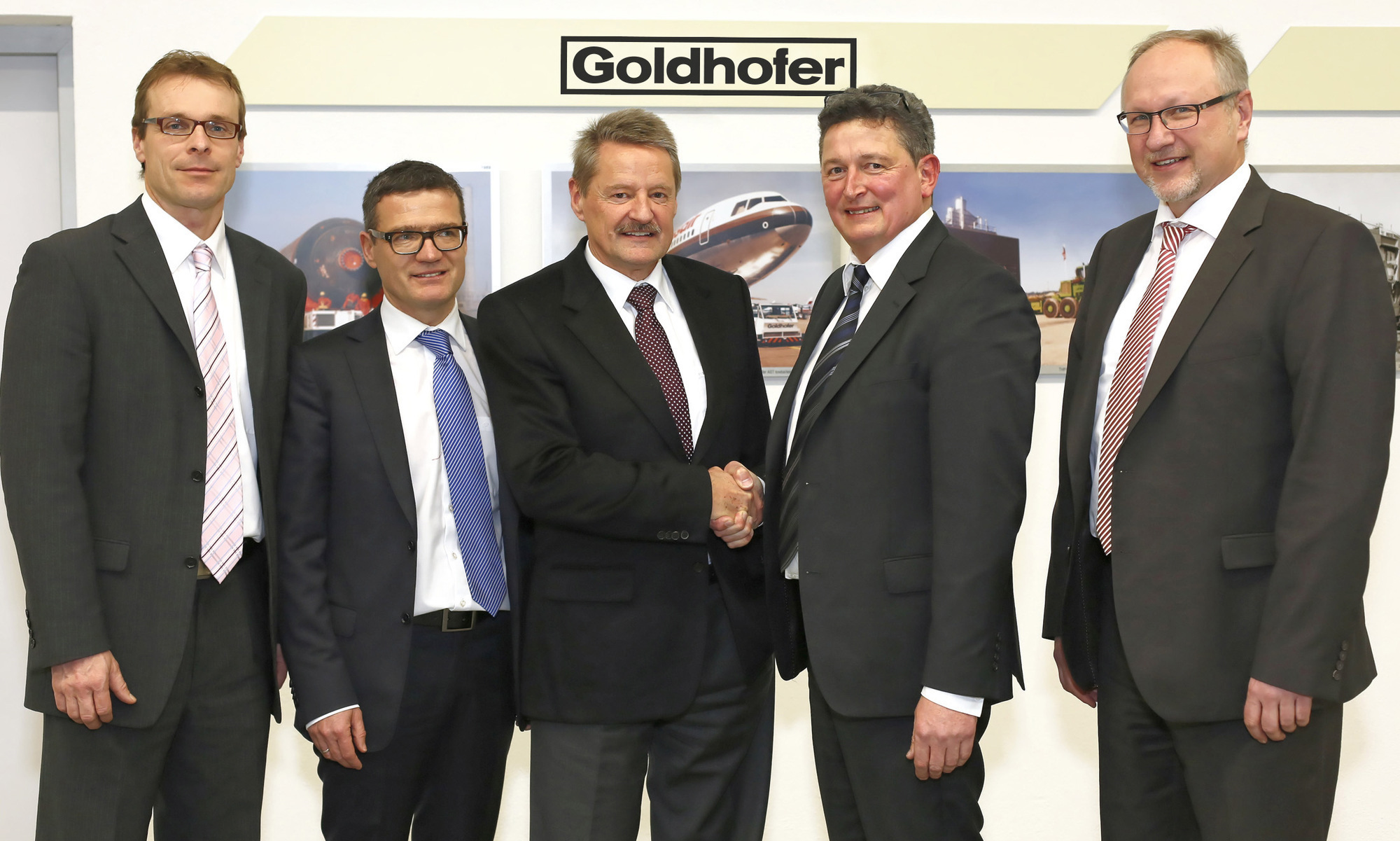 (v.l.)Hubert Schaller,Franz Bilmayer,Dr. Hermann Brüggemann,Stefan Fuchs,Claus Haubeil.Foto:Goldhofer