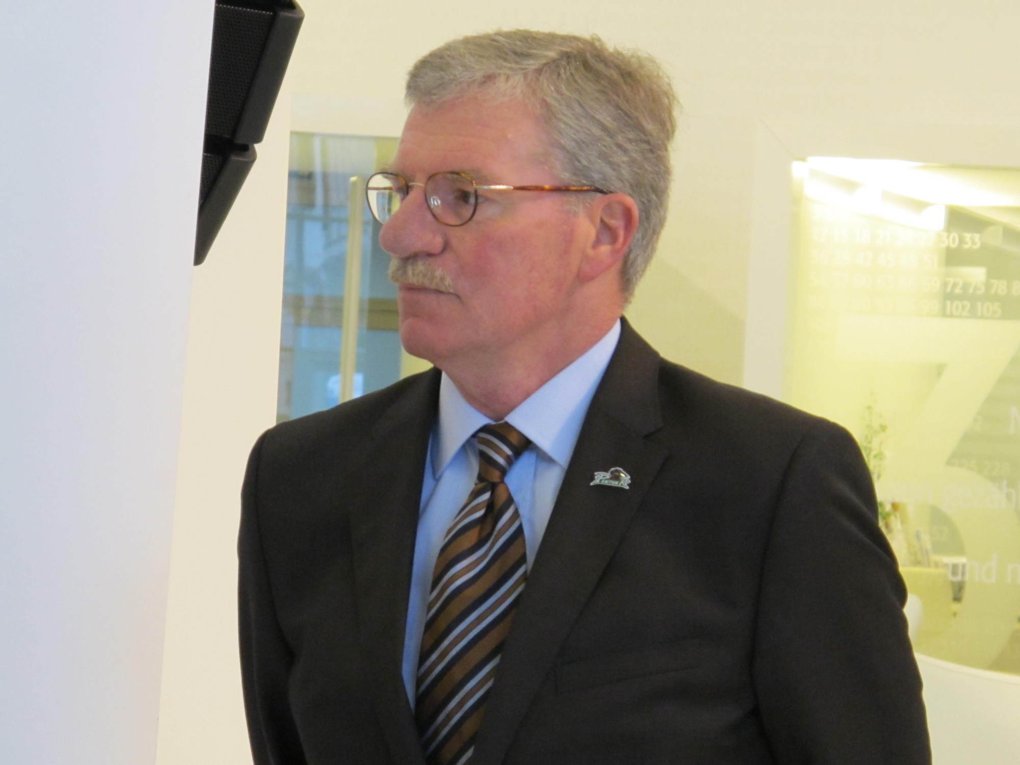 Gleich zwei neue Nachrichten verkündeten die Augsburger Panther bei der Augsburger Aktienbank, Foto: B4B SCHWABEN