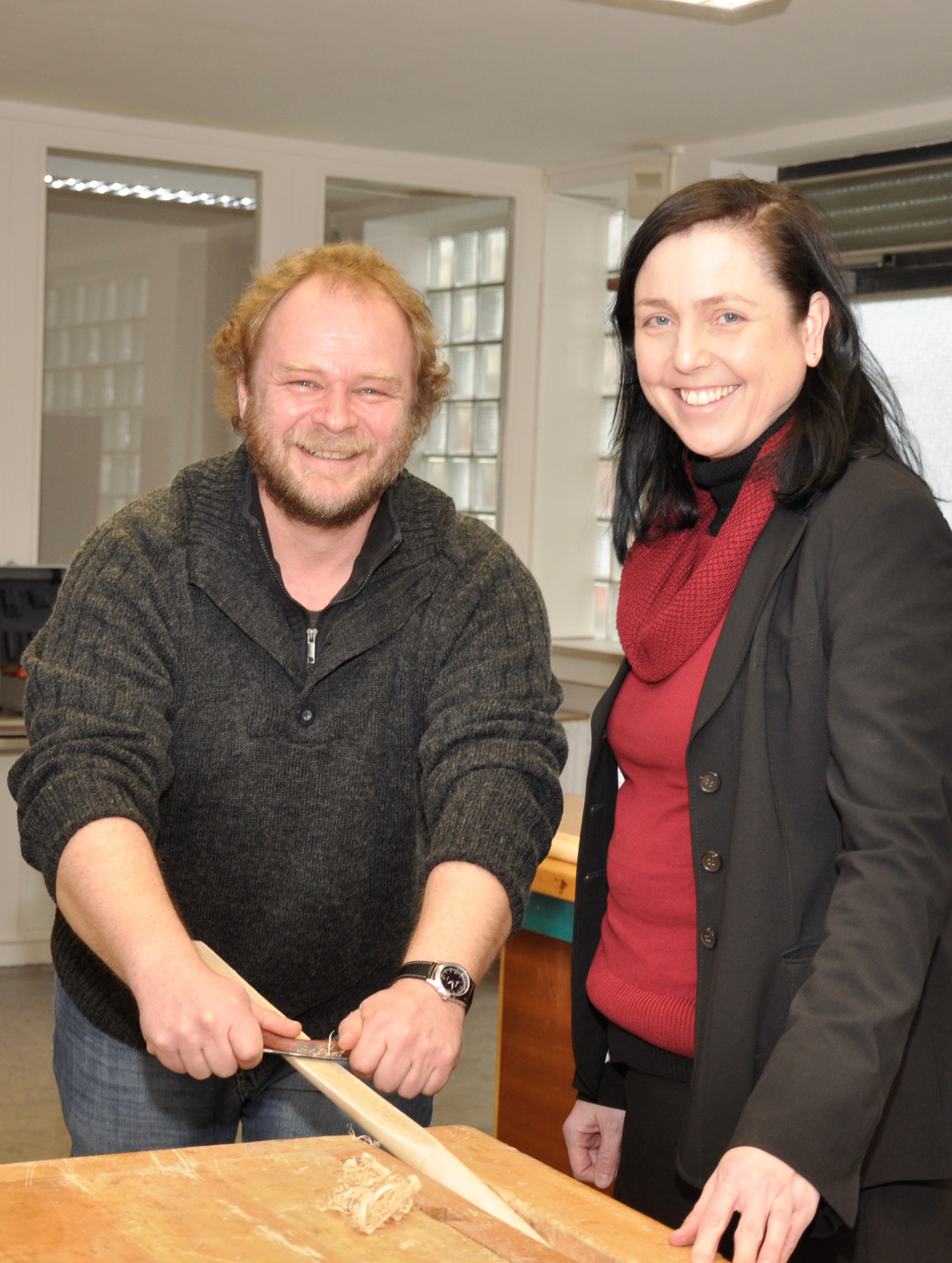 Erzieher Matthias Knie und Regionalleiterin Katja Zeh, Foto: KJF