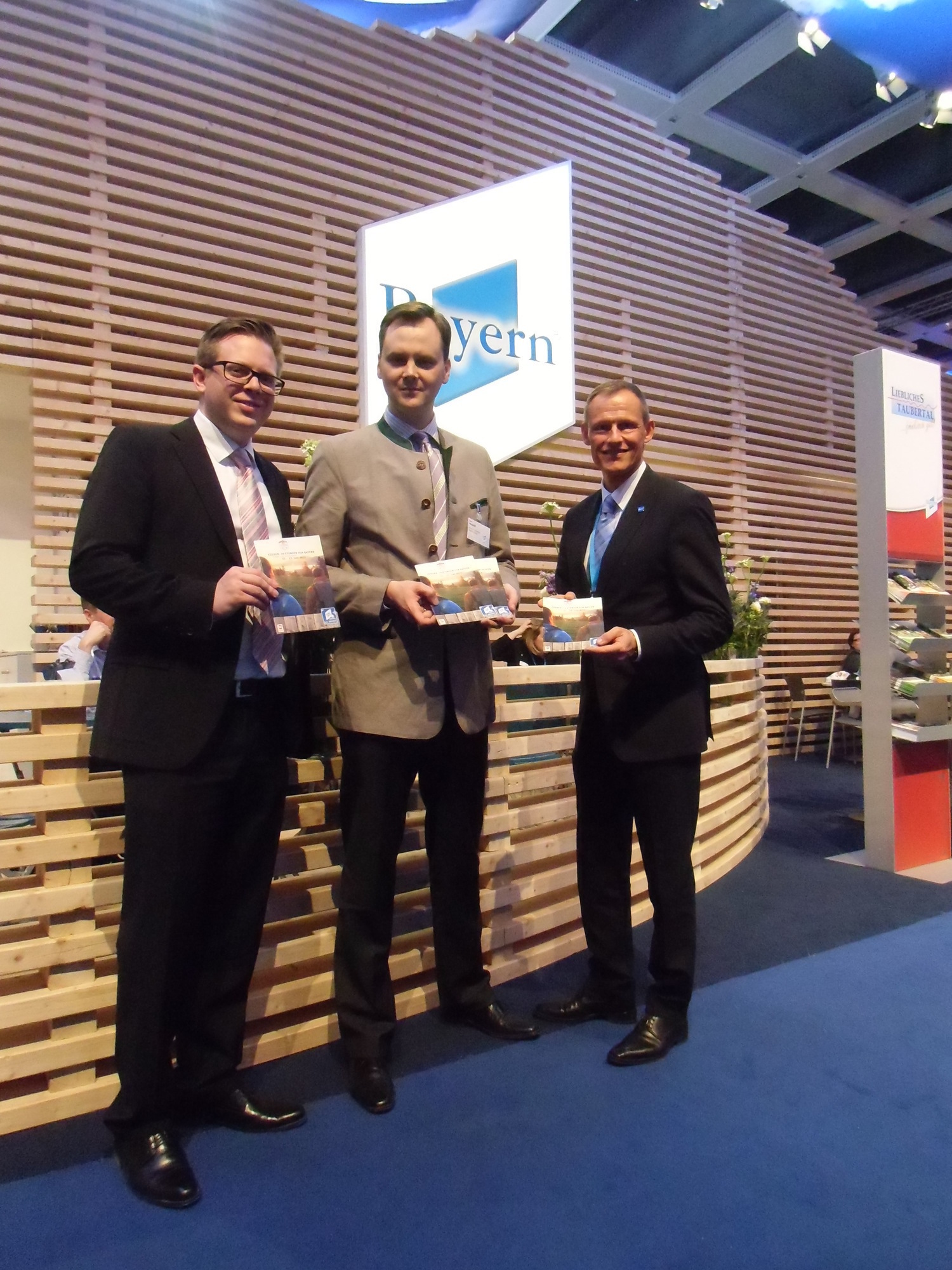 v.l.n.r. Ludwig Thieme, Jens Huwald und Stefan Fredlmeier auf der ITB 2013, Foto: Füssen Tourismus und Marketing