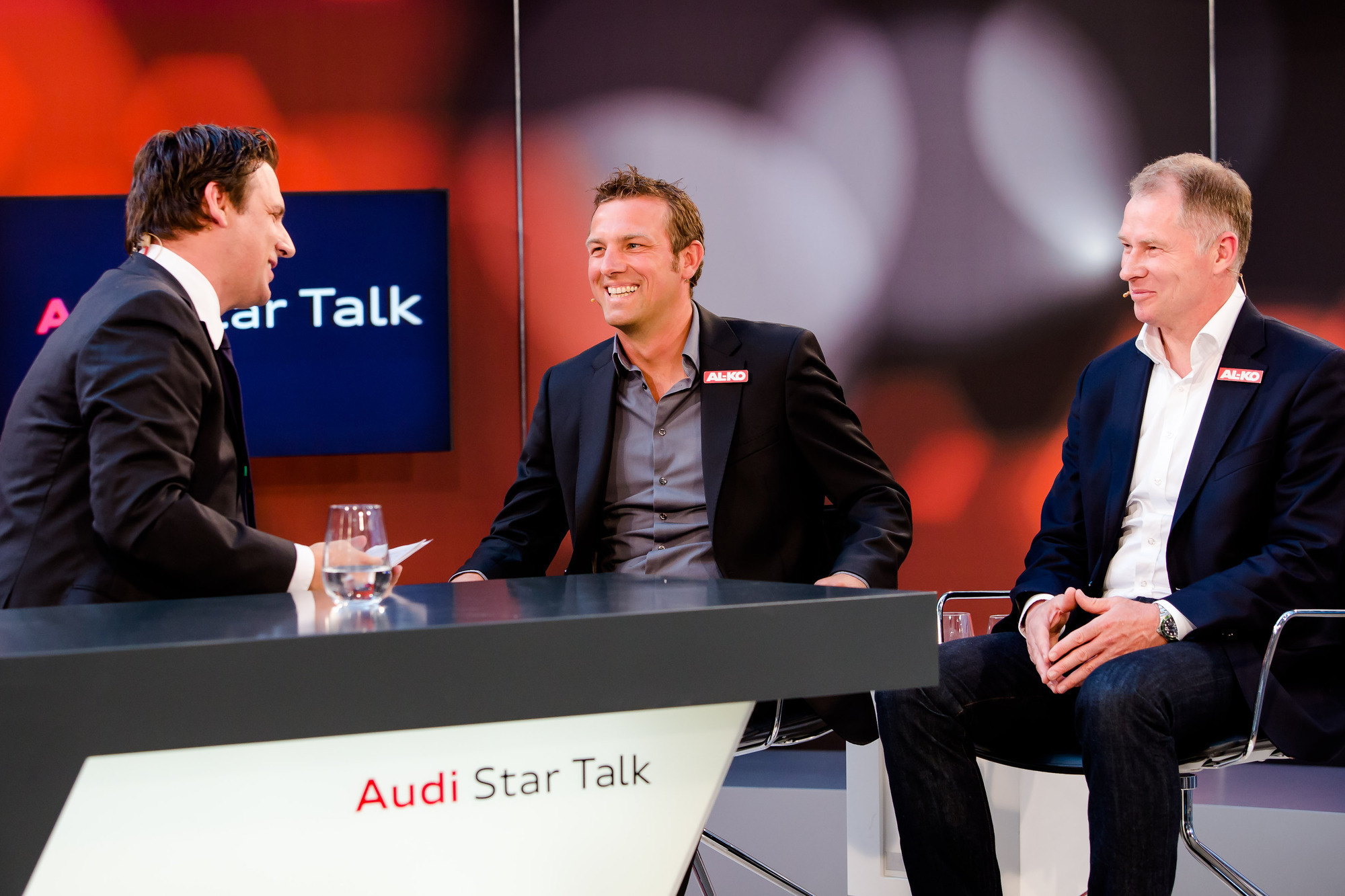 Stefan Reuter und Markus Weinzierl beim Audi Star Talk im Audi Zentrum Augsburg, Foto: KG Media Factory GmbH