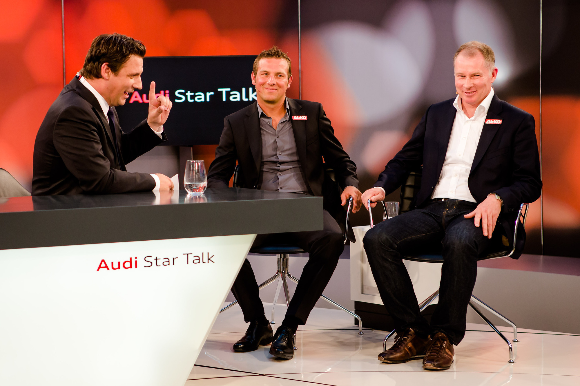 Stefan Reuter und Markus Weinzierl beim Audi Star Talk im Audi Zentrum Augsburg, Foto: KG Media Factory GmbH