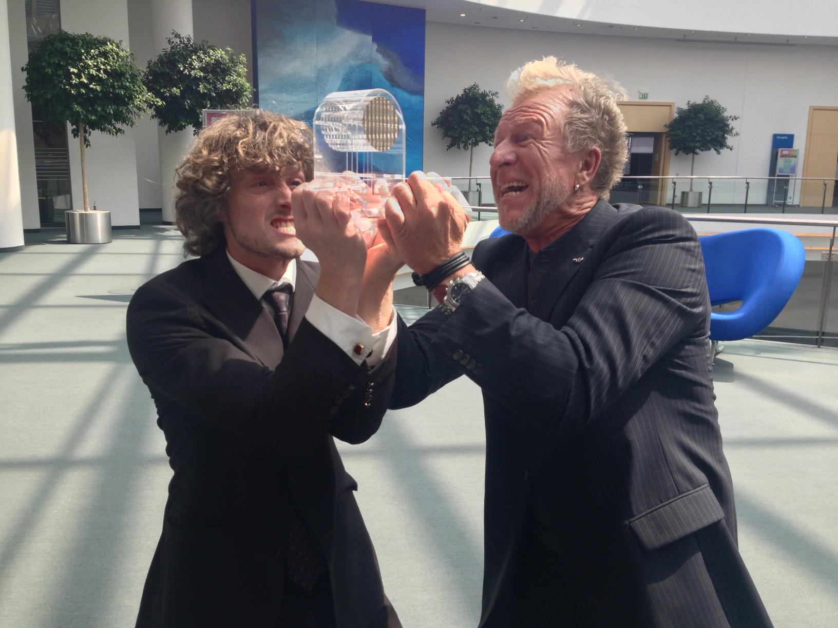 Jürgen Ortlieb und Felix Achberger aus der DONAU 3 FM Morningshow. Foto: DONAU 3 FM