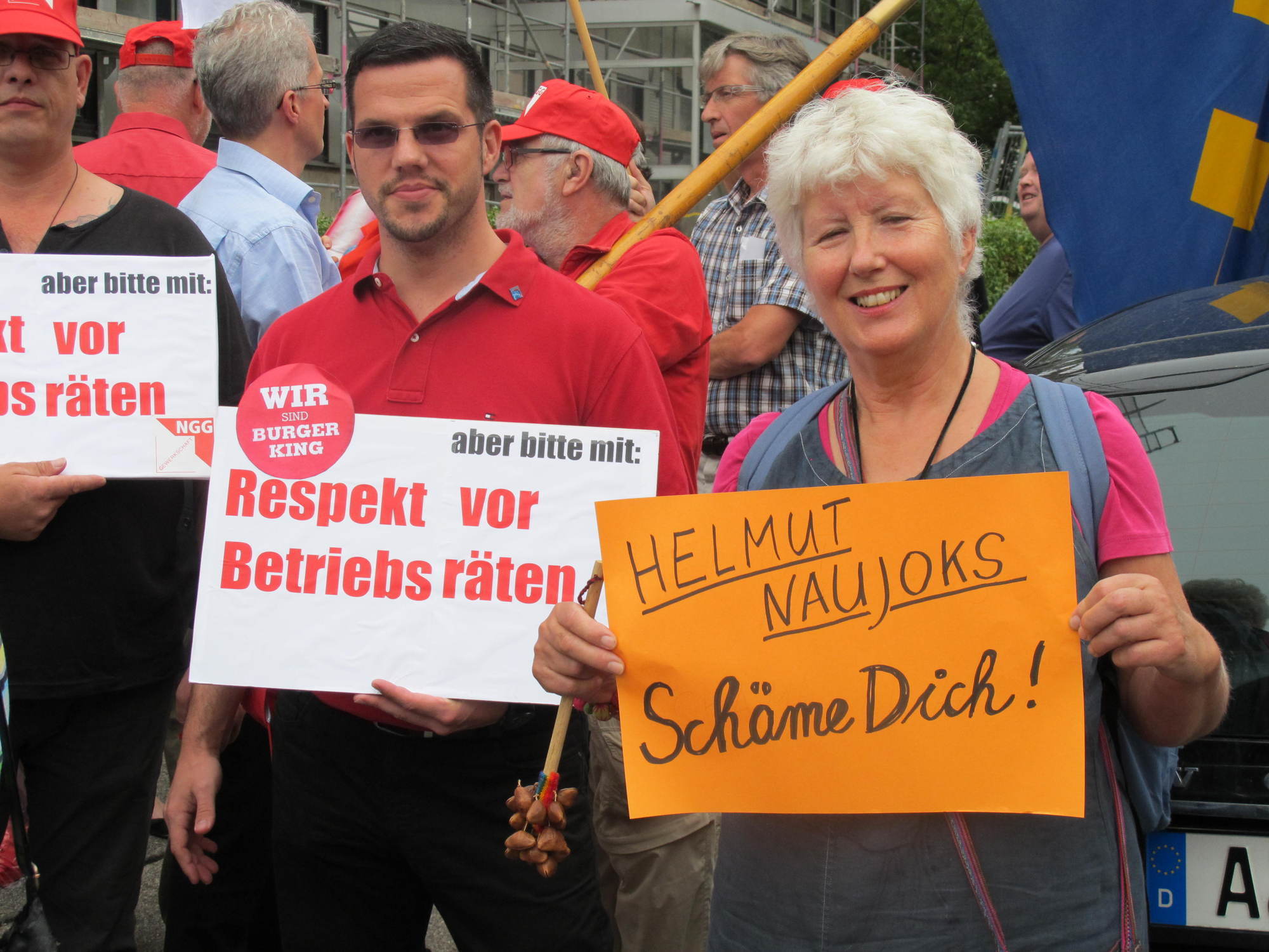 Die Demonstranten fordern Recht für den Betriebsrat. Fotos: B4B SCHWABEN