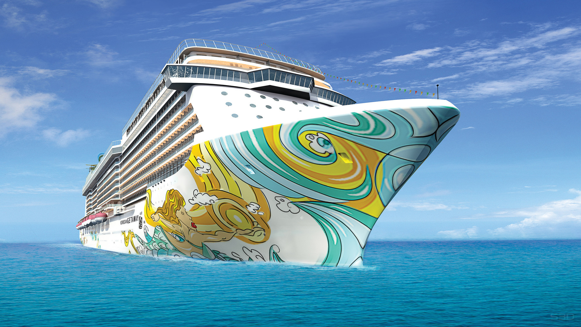 Die „Norwegian Getaway“ soll im Januar 2014 ausgeliefert werden - ausgestattet mit MAN-Motoren, Foto: NCL
