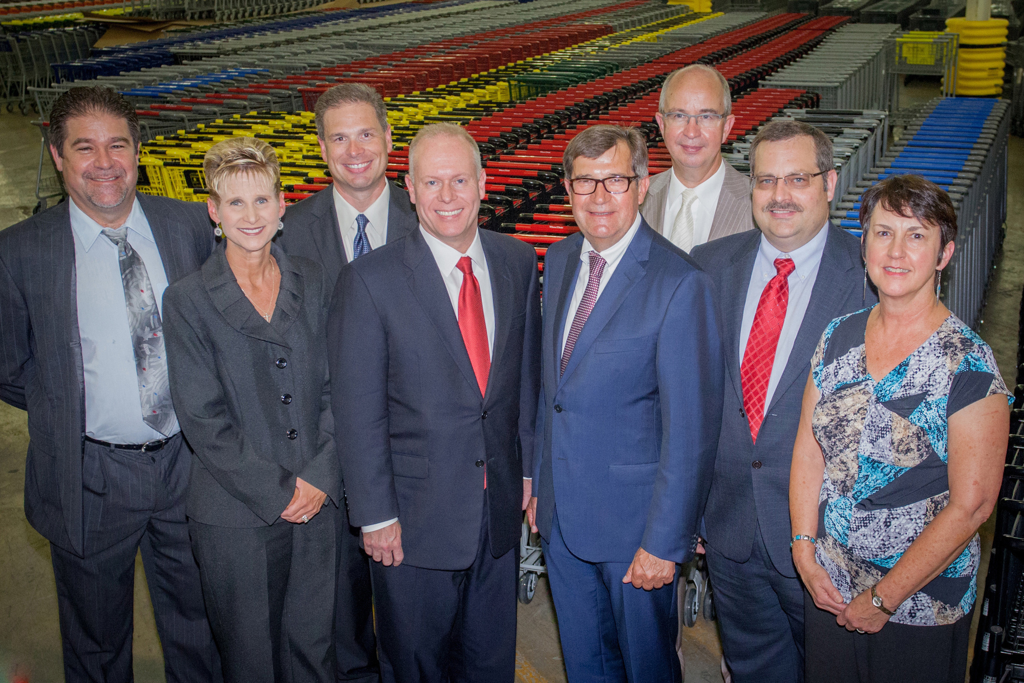 Thomas Mix, Gottfried Wanzl und das Management-Team von Technibilt. Foto: Wanzl