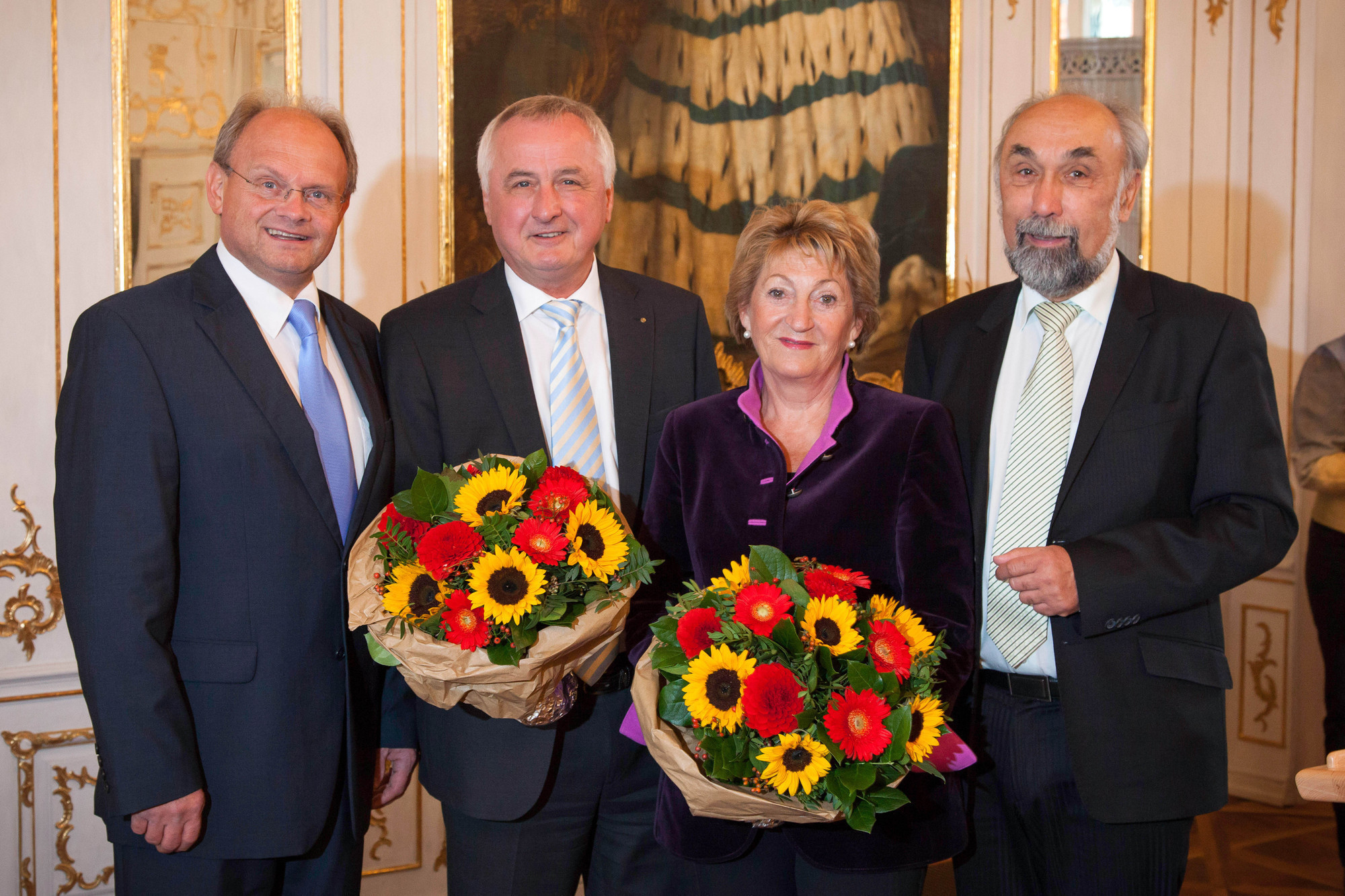 Bezirkstagsvizepräsident Weber, Bezirkstagspräsident Reichert, sowie die Stellvertreter Lax und Bähner. Foto: Christina Bleier