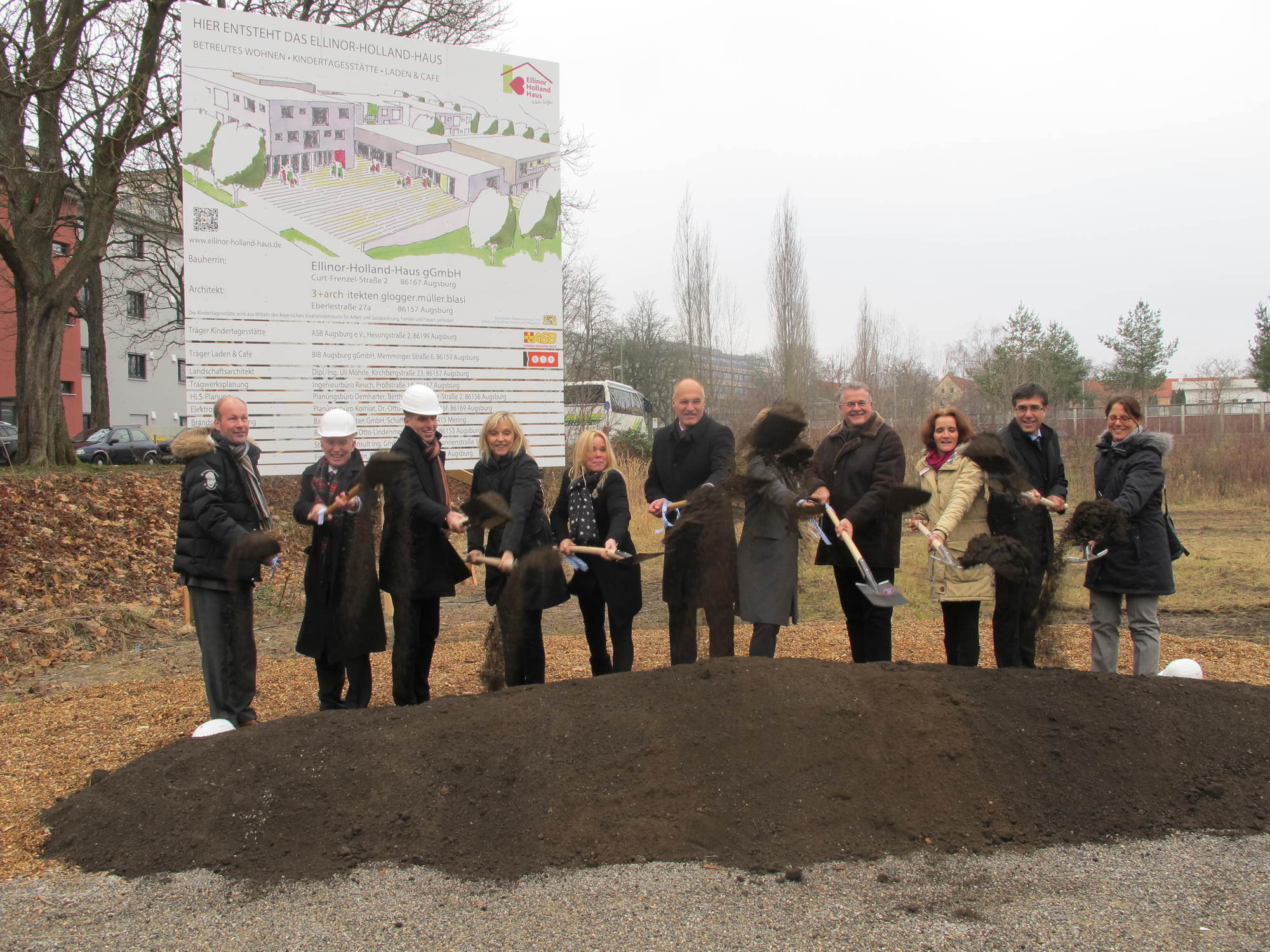 Spatenstich für das Ellinor-Holland-Haus im Textilviertel. Foto B4B SCHWABEN