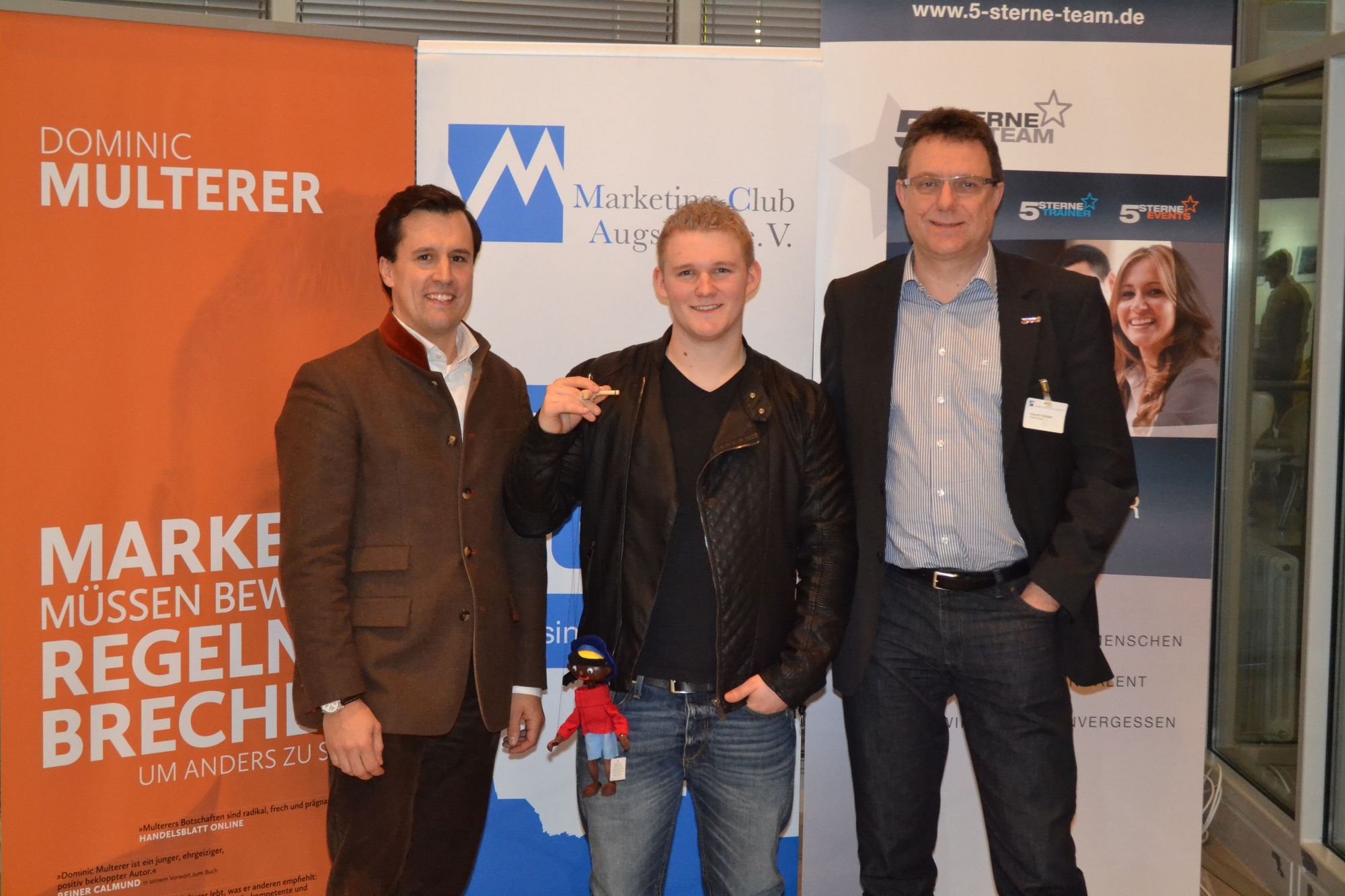 Sebastian Priller, 5 Sterne Redner Dominic Multerer und Heinrich Kürzeder. Foto: 5 Sterne Team