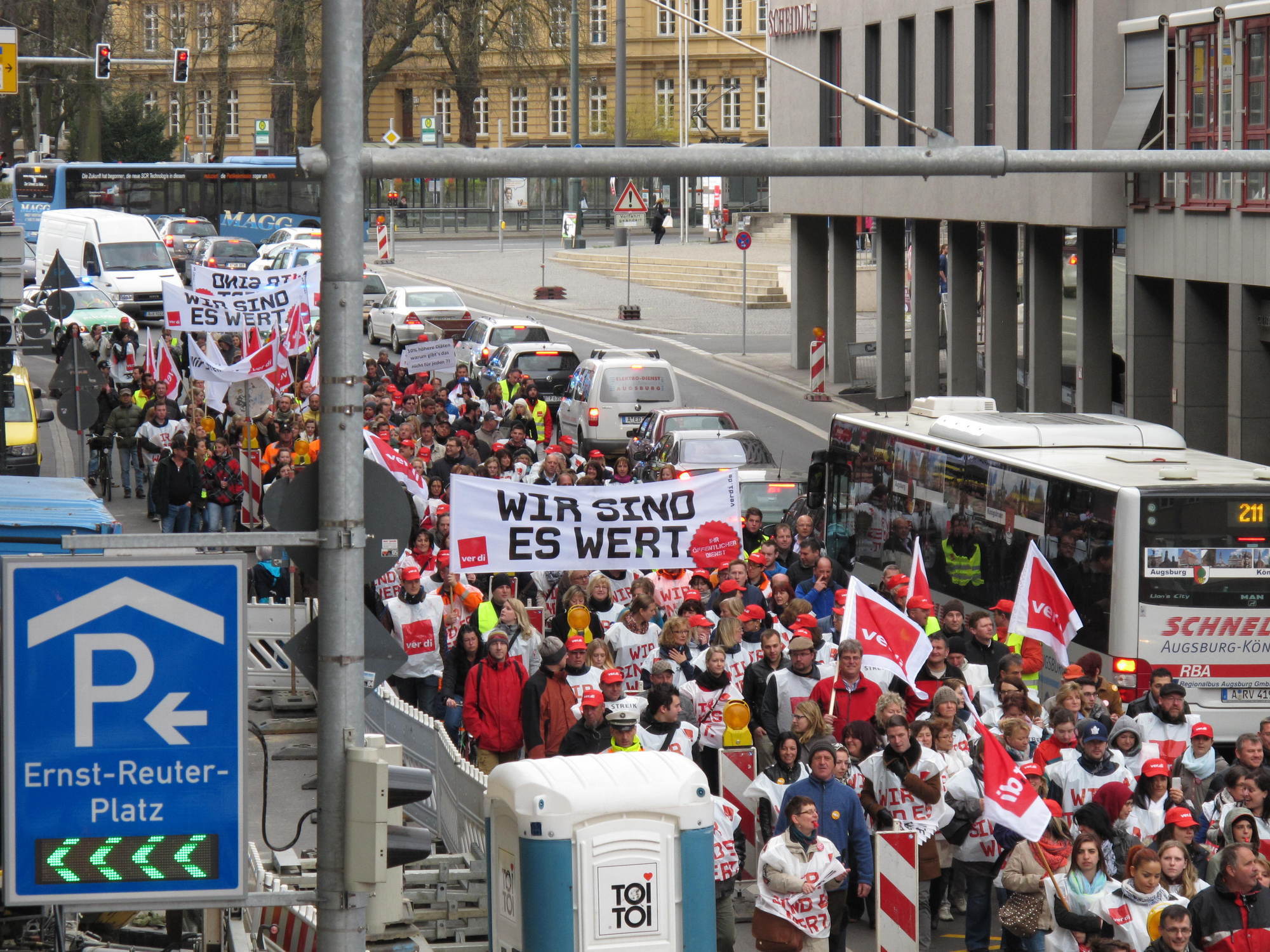 Die Warnstreiks gehen am 25. März weiter. Foto: B4B SCHWABEN