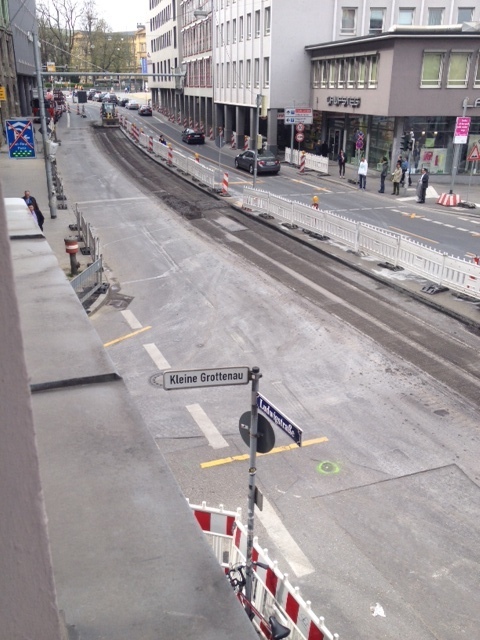 Baustelle in der Grottenau. Foto: B4B SCHWABEN