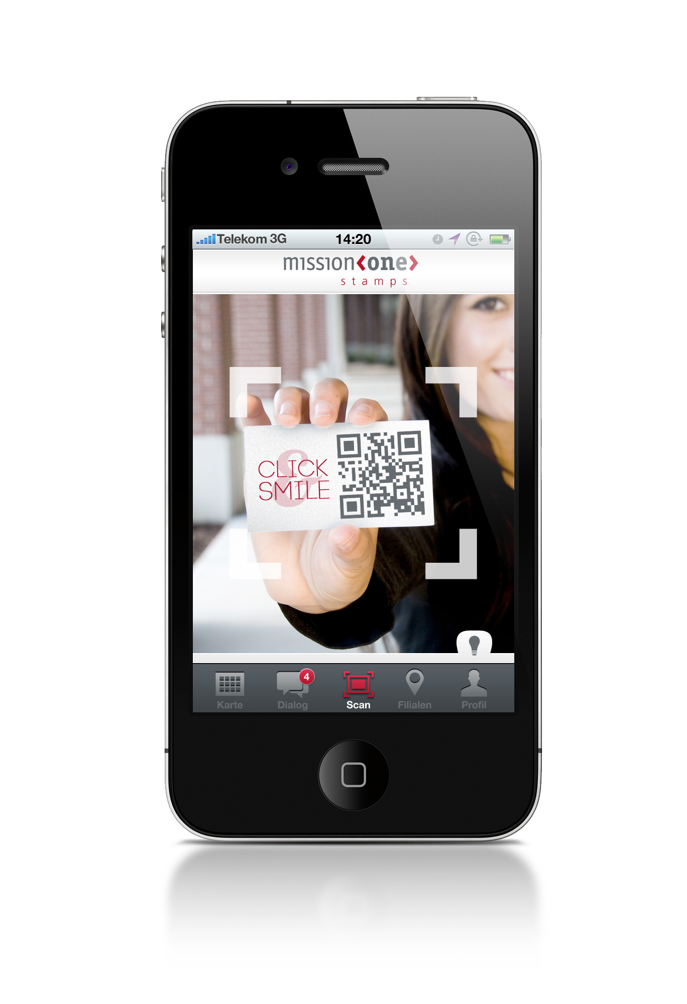 Die App „stamps“ von mission‹one› GmbH funktioniert wie eine Stempelkarte. Foto: mission‹one› GmbH