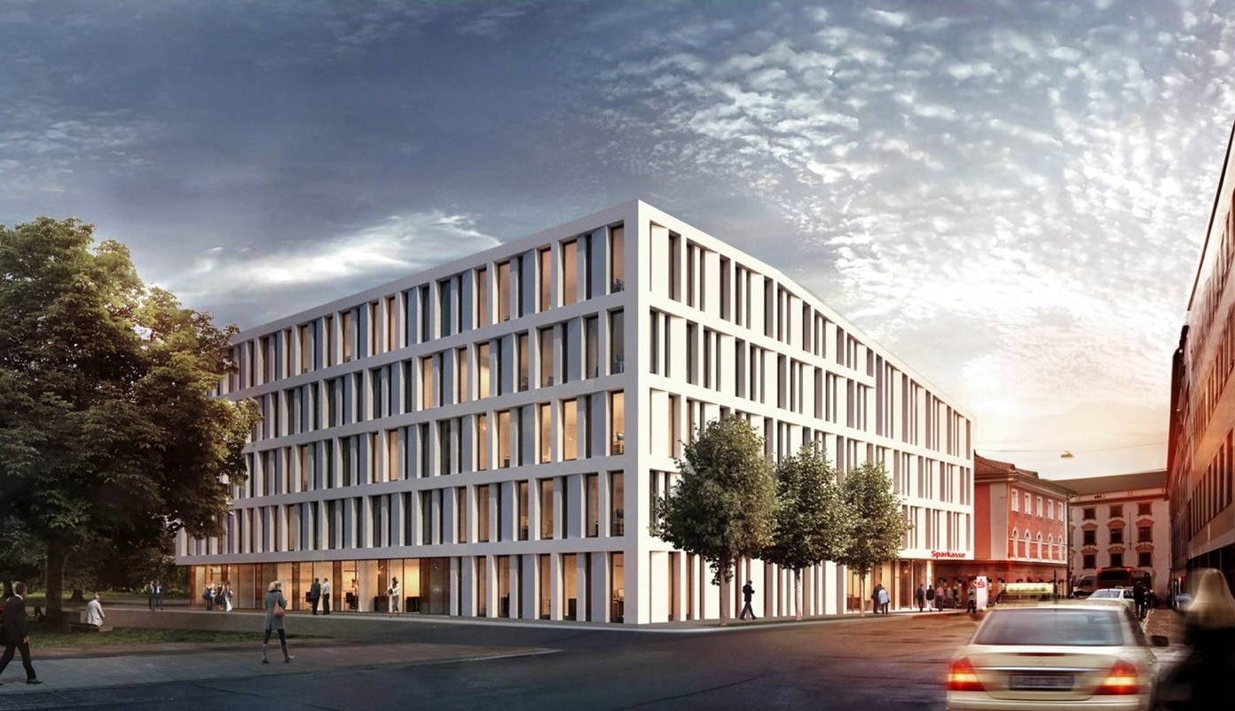 So soll die neue Hauptfiliale in der Kemptener Innenstadt aussehen. Foto: Sparkasse Allgäu