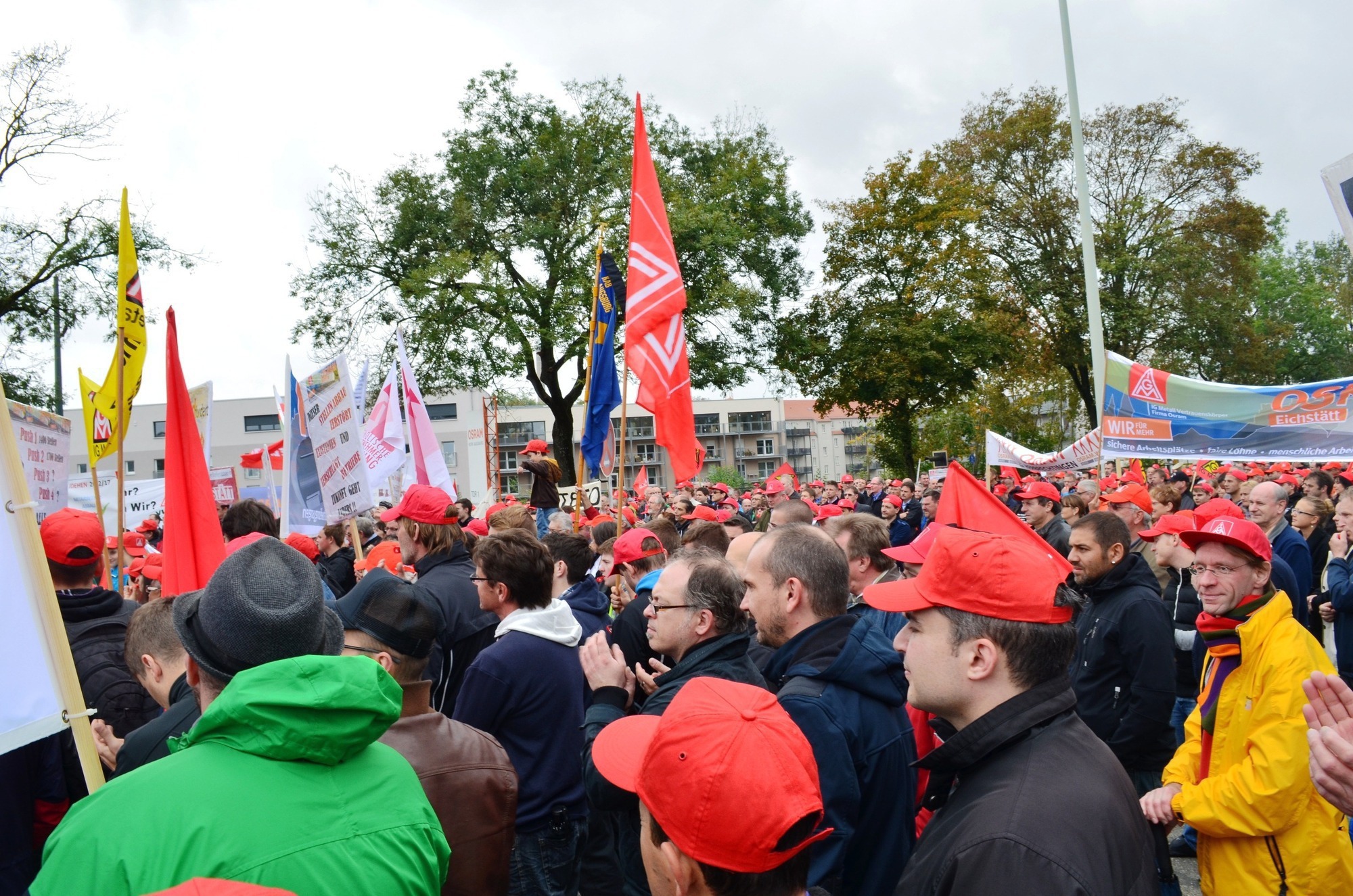 Die OSRAM Mitarbeiter streiken. Foto: IG Metall