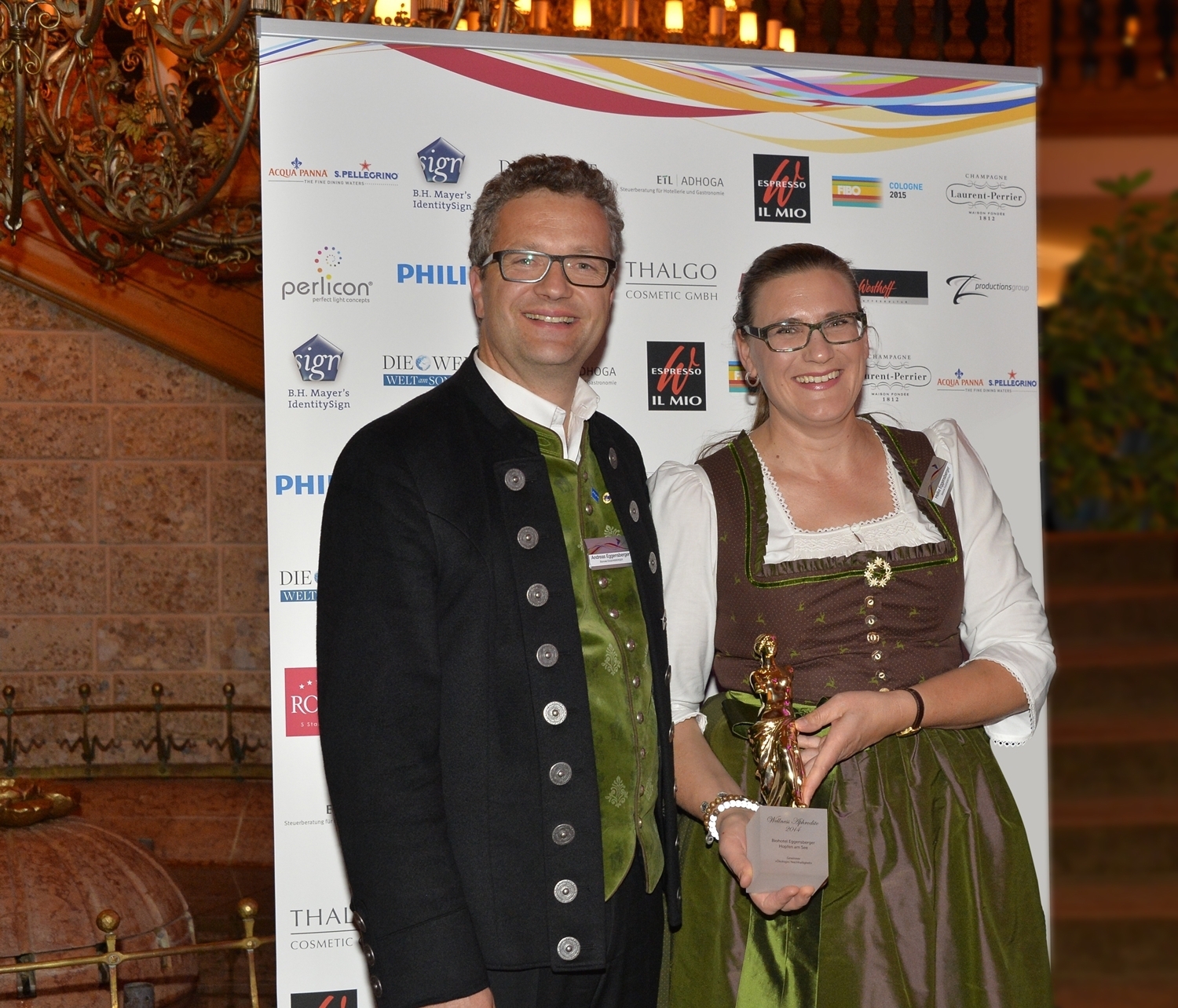 Andreas und Heike Eggensberger be der Preisverleihung. Foto: Top Hotels