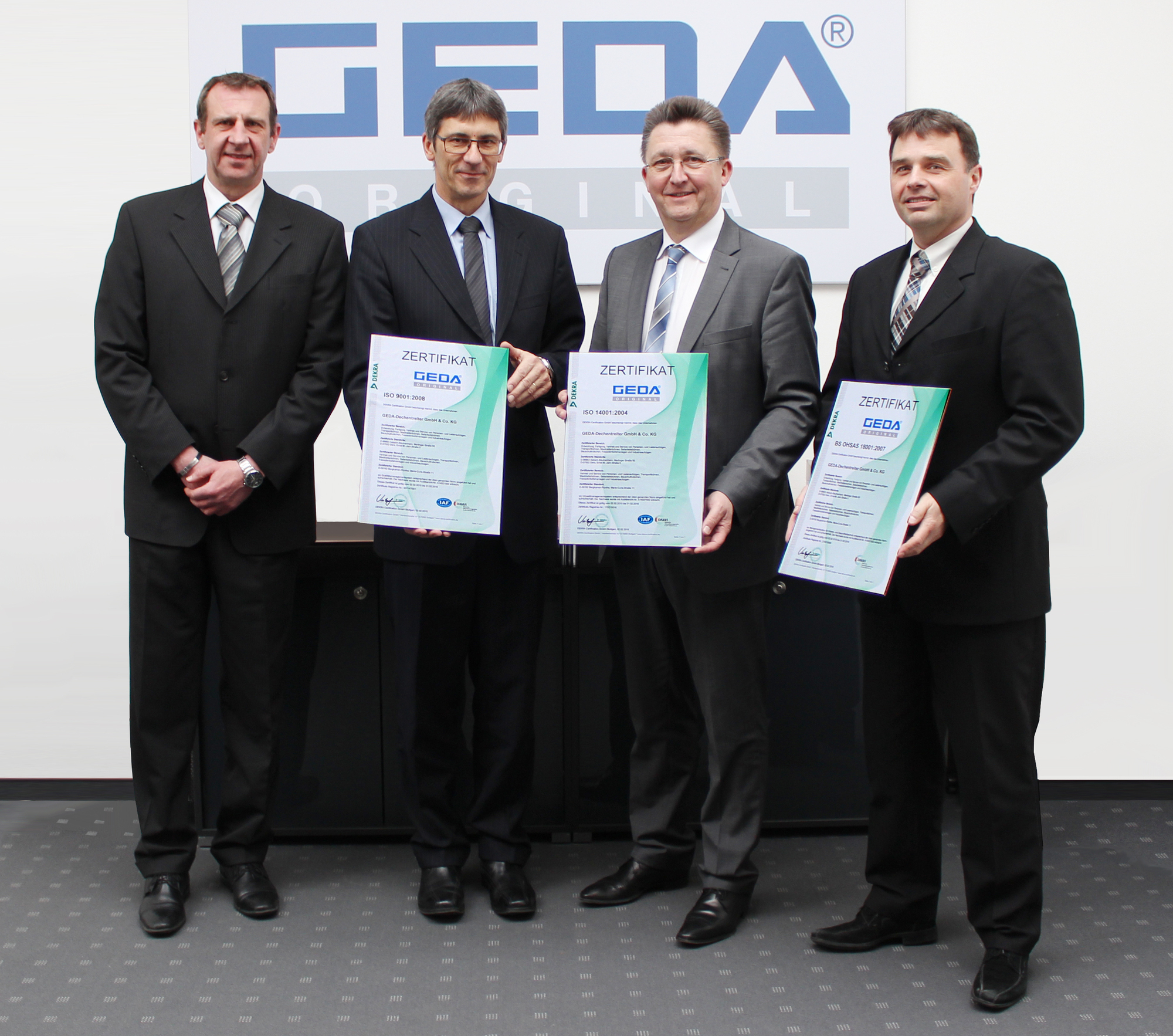 GEDA erhält Umwelt und Arbeitssicherheit Zertifizierung. Foto: GEDA