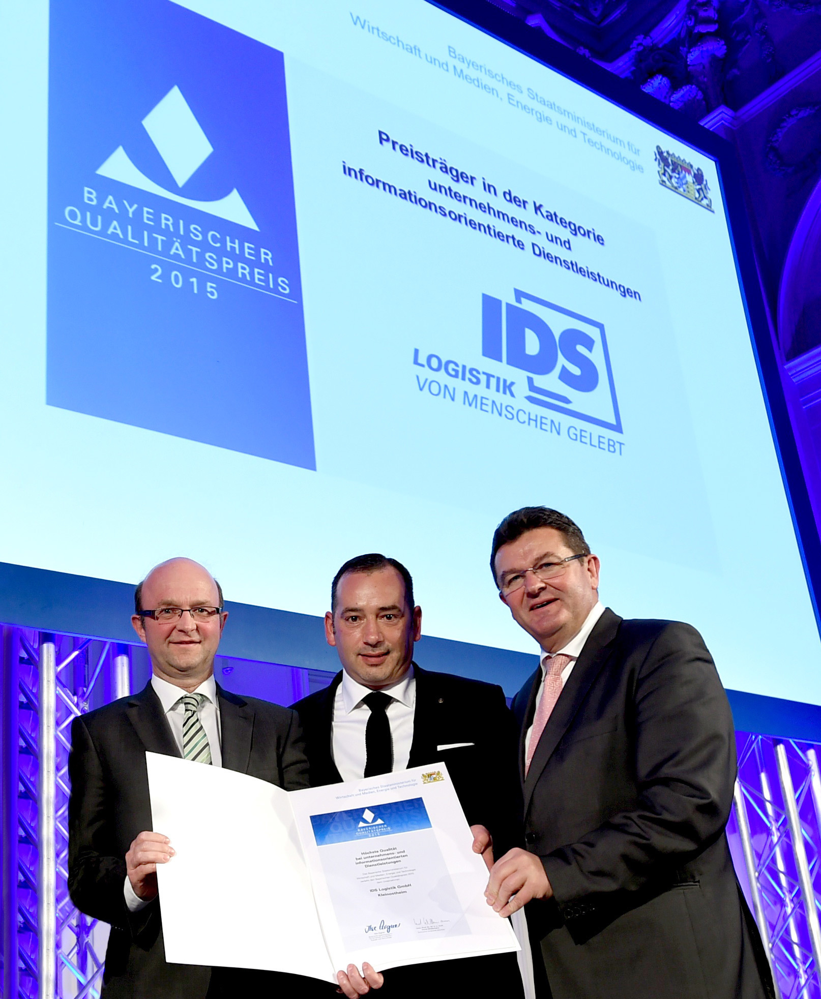 IDS gewinnt Bayerischen Qualitätspreis. Foto: Andreas Schmid Logistik AG