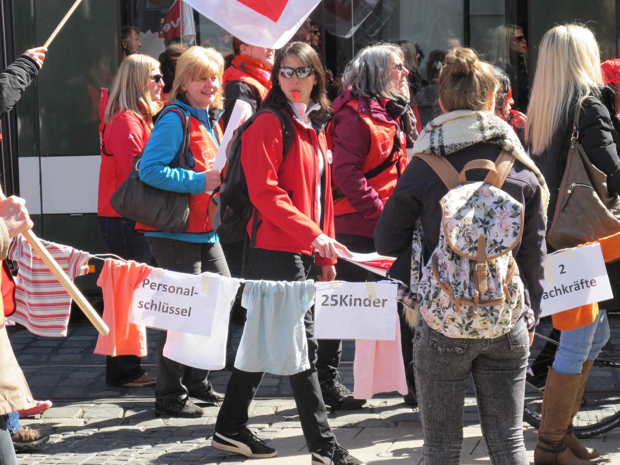 ver.di streikt für bessere Löhne bei der Kinderbetreuung. Foto: B4B SCHWABEN