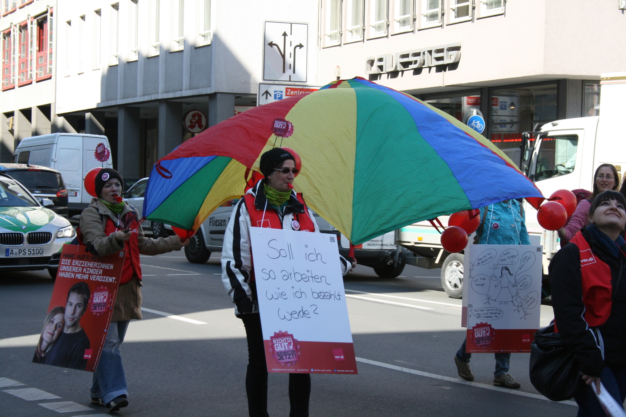 ver.di streikt für bessere Löhne bei der Kinderbetreuung. Foto: B4B SCHWABEN