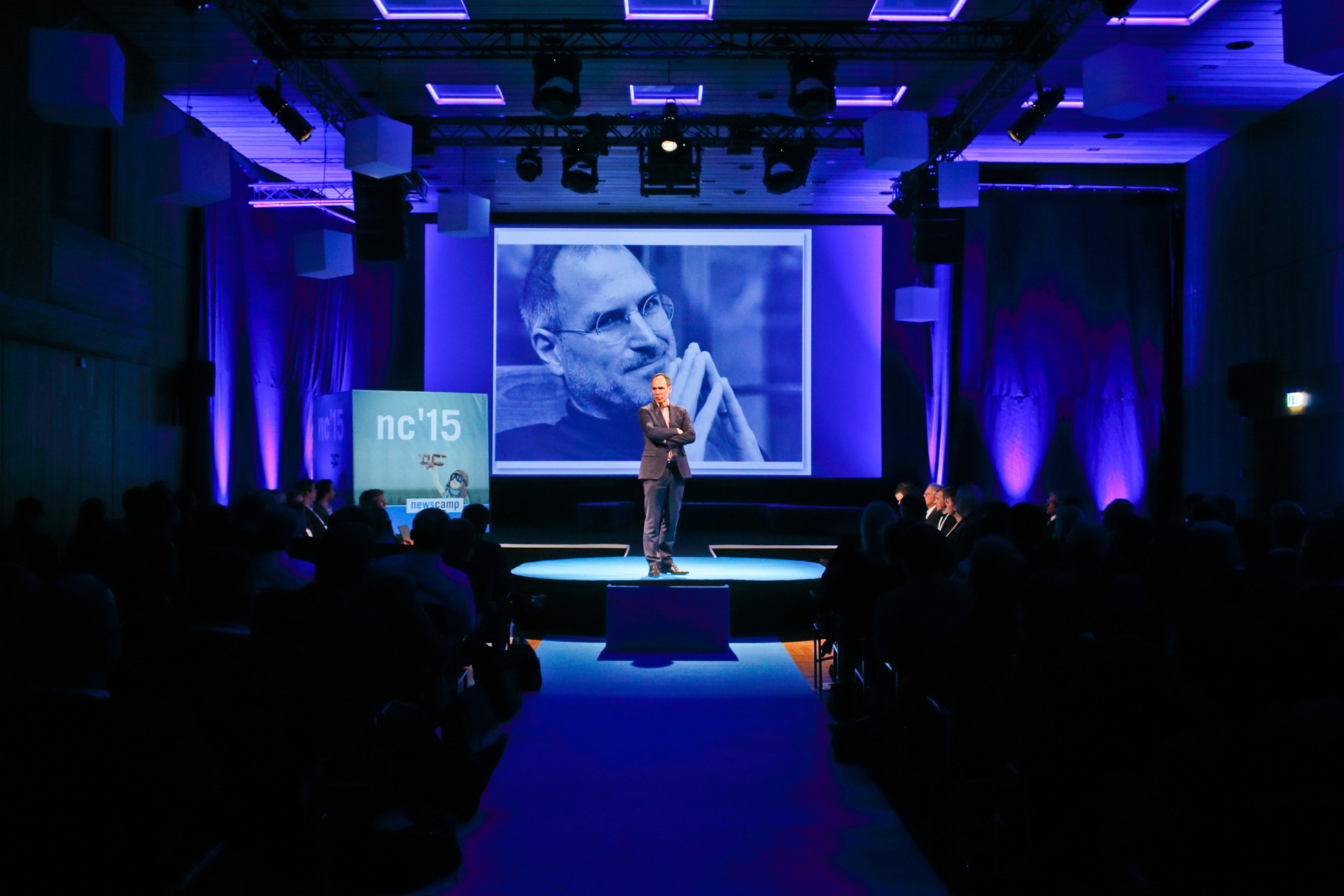 newscamp´15: Mainstage mit Christoph Keese. Foto: Newsfactory GmbH
